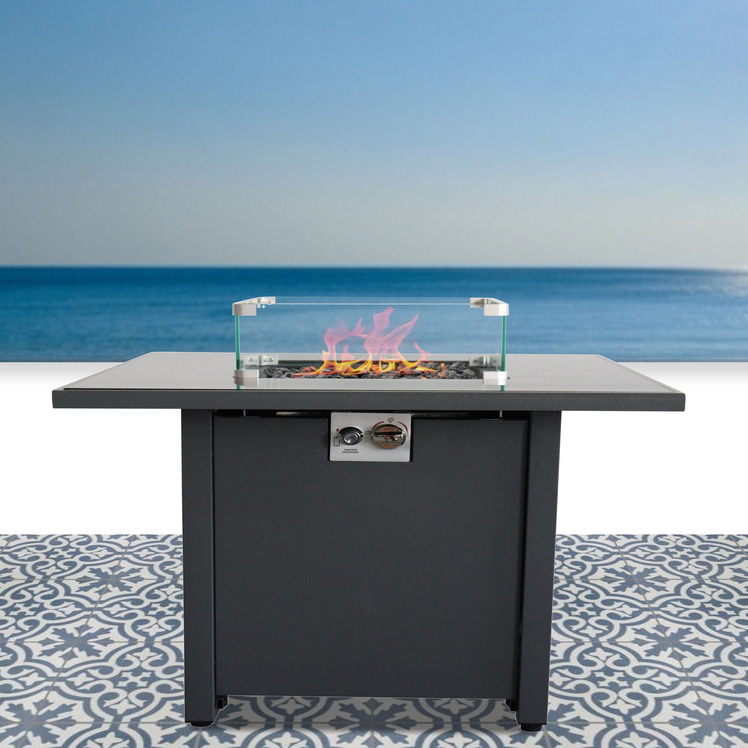 Fire Pit For Outdoor Home Garden Backyard Fireplace - Gray LSI Patio Furniture