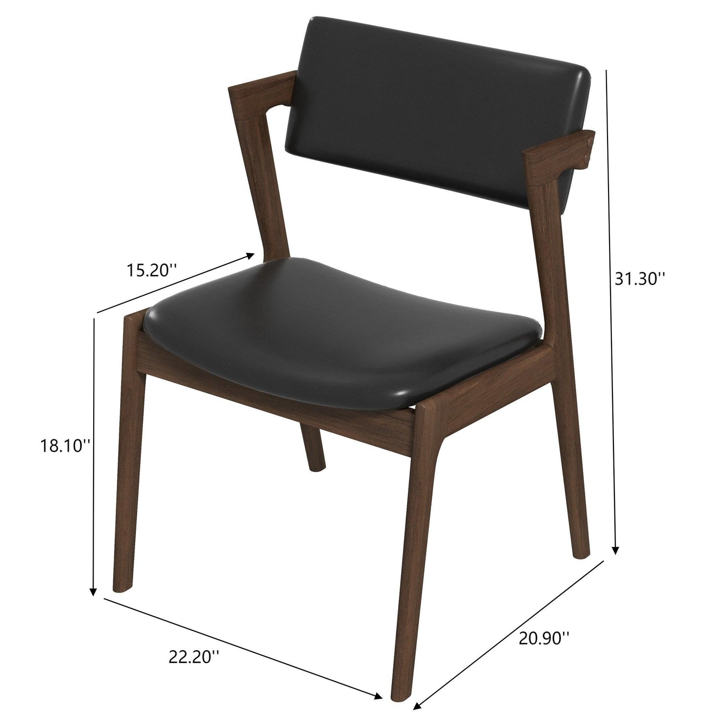 Edwin - Mid-Century Modern Dining Chair (Set of 2) Ashcroft Furniture