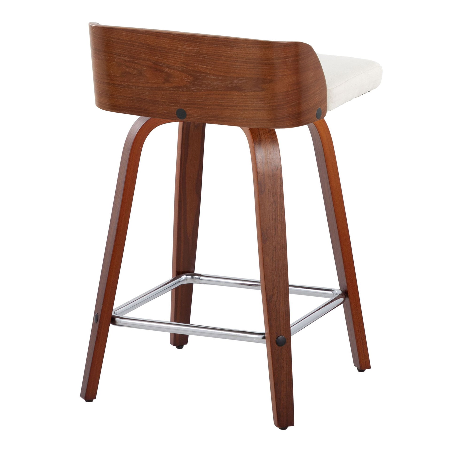 Maya - Mid Century Modern Fixed Height Counter Stool With Swivel With Square Footrest (Set of 2) Lumi Source