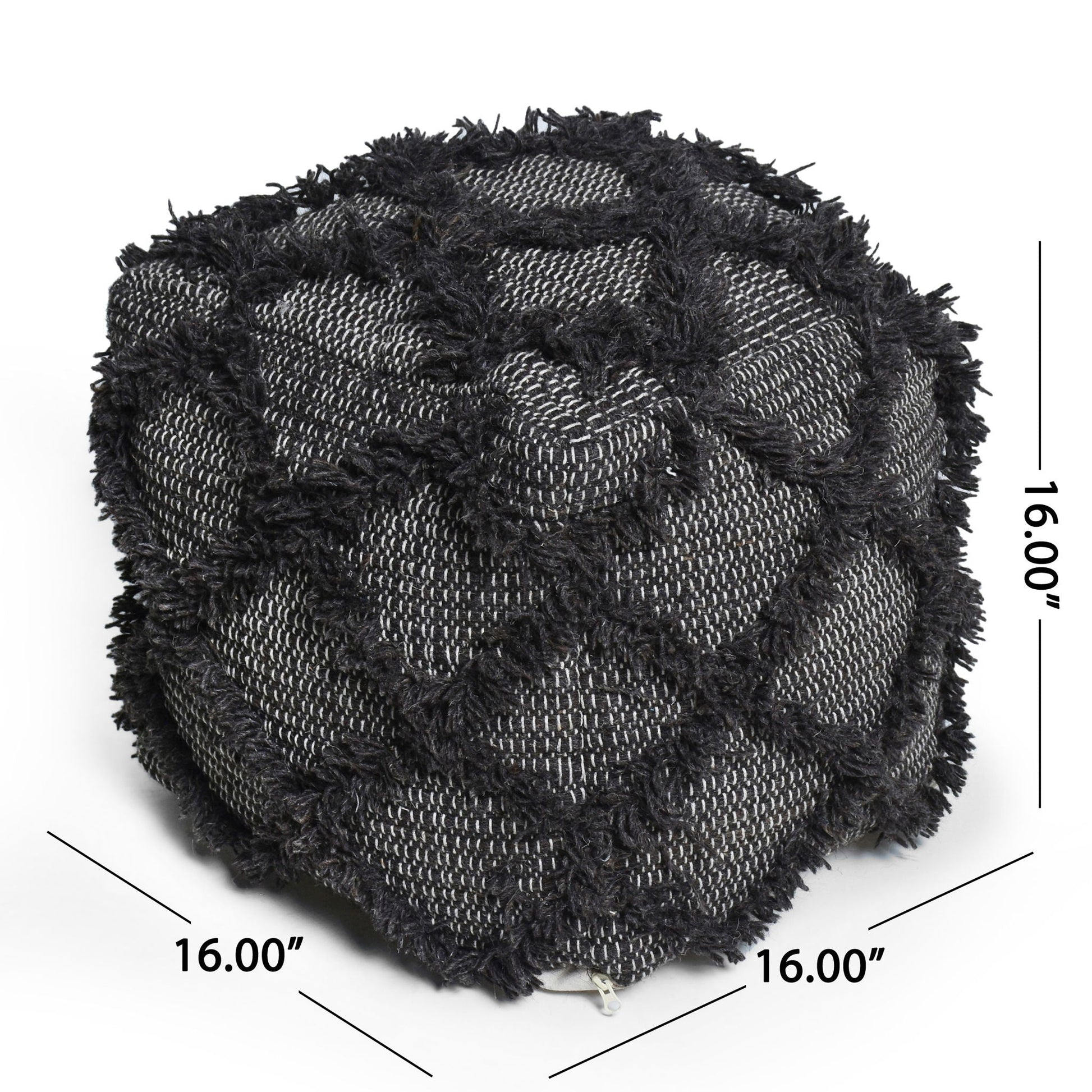 Jumanji - Handcrafted Wool And Cotton Pouf - Brown Home Essentials