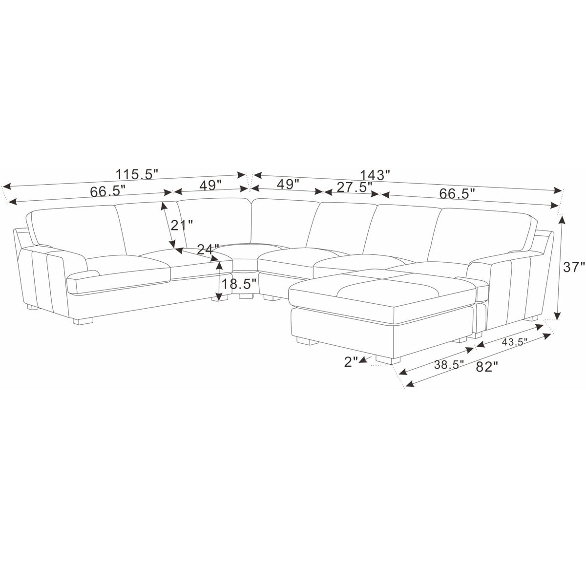 Large Seating Modular Sectional Home Essentials