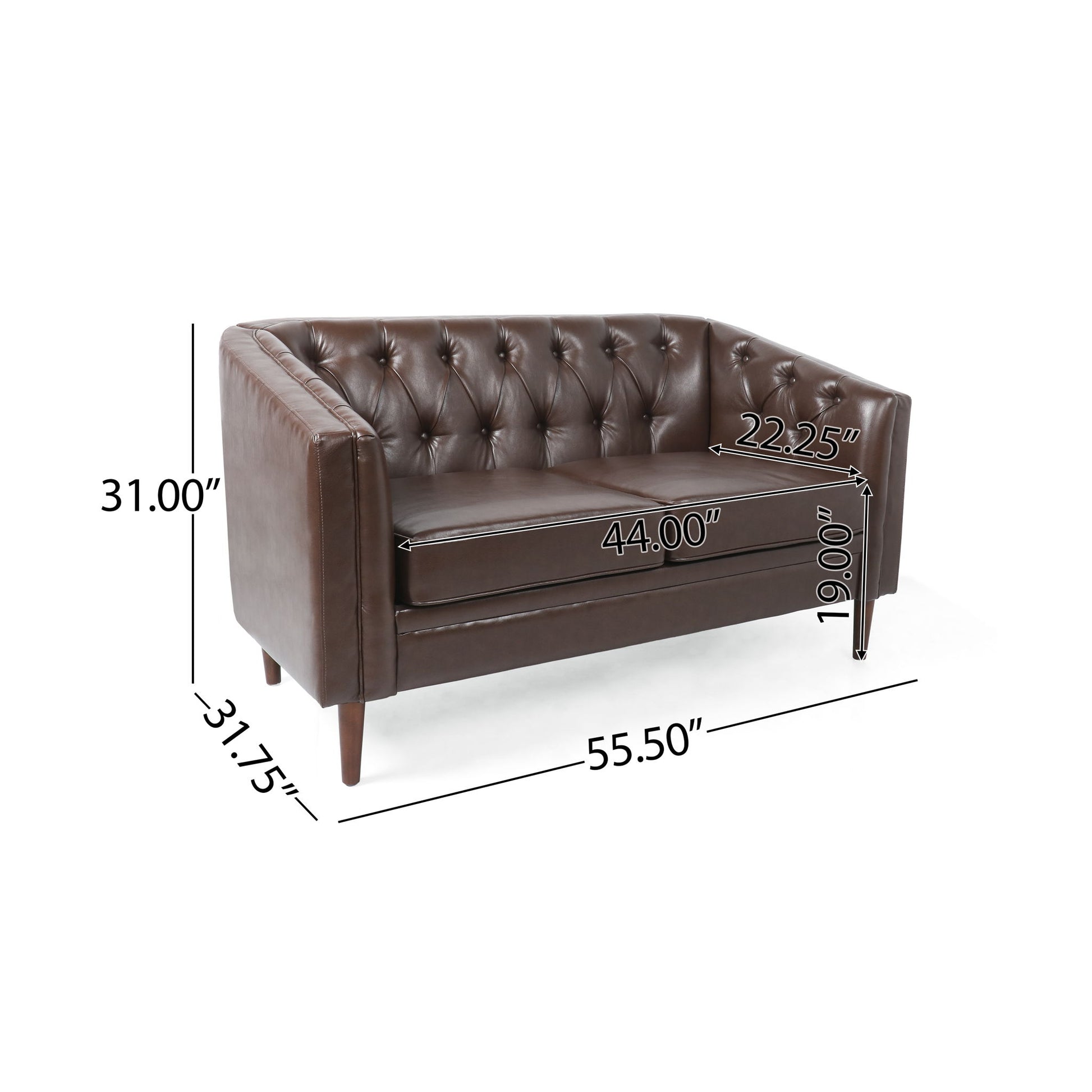 Sophisticated Loveseat With Diamond Stitched Detailing Noble House