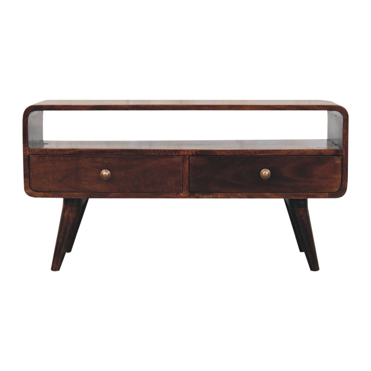 Solid Wood Curved Media Unit Artisan Furniture