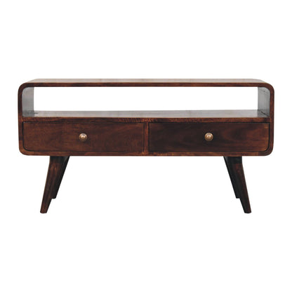 Solid Wood Curved Media Unit Artisan Furniture