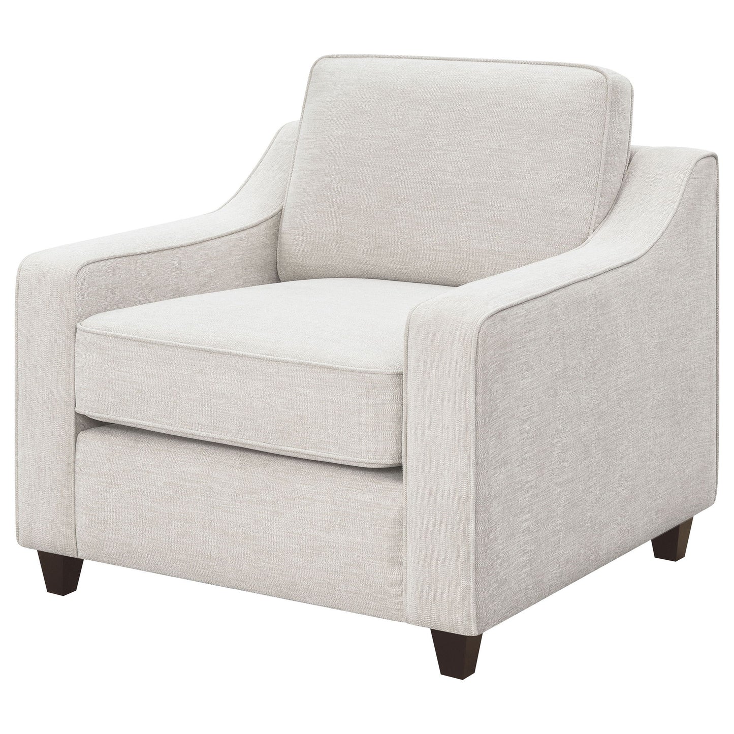 Mahaffey - Upholstered Sloped Track Arm Chair - Beige Furniture Max