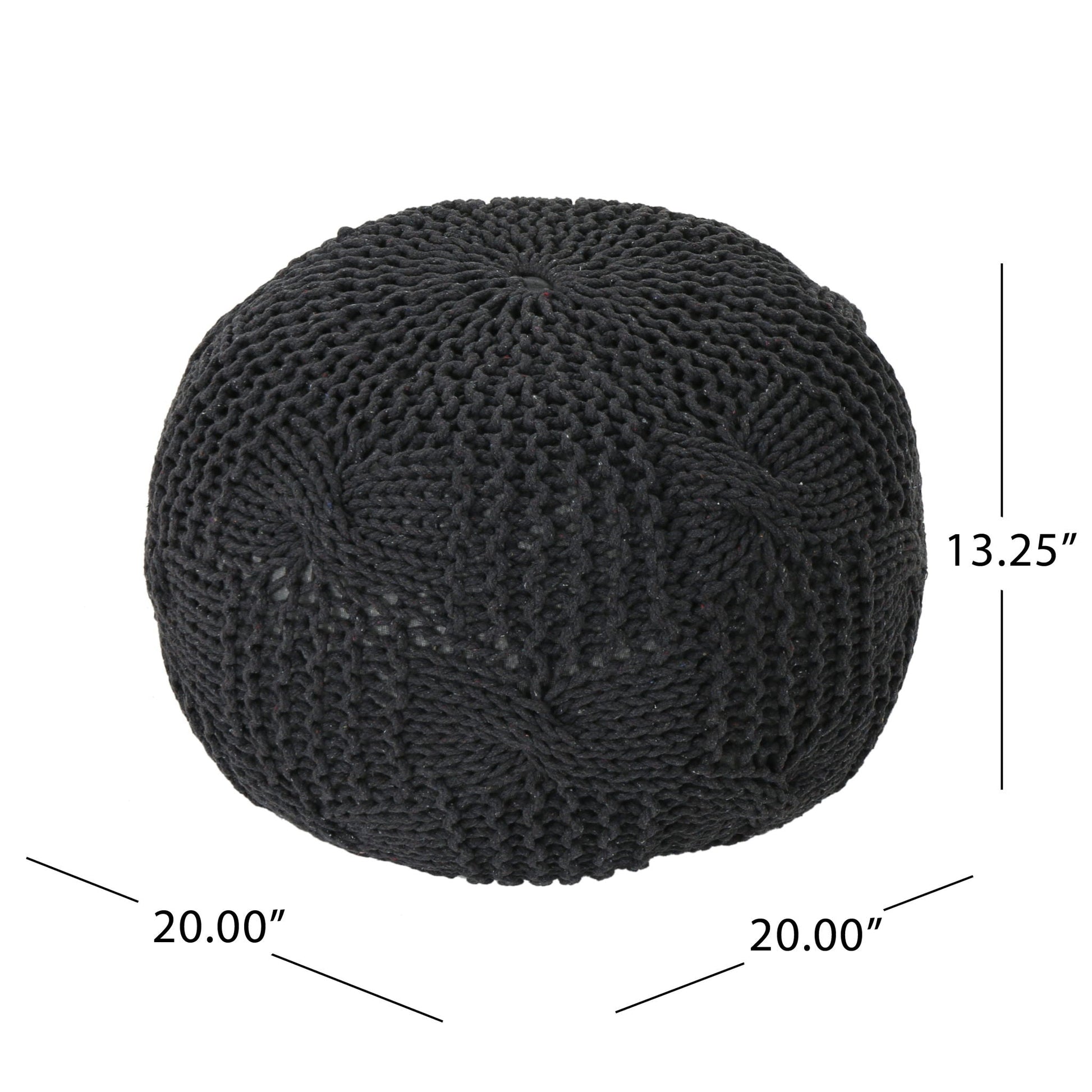 Bordeaux - Knitted Cotton Round Pouf Home Essentials