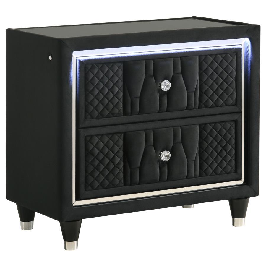 Lorient - 2-Drawer LED Nightstand With USB Coaster Fine Furniture
