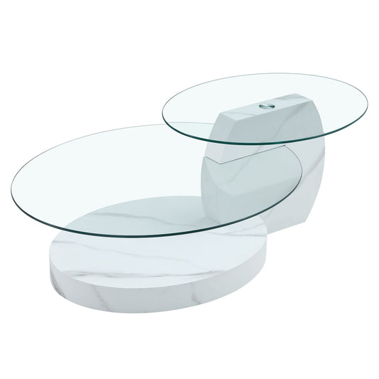 Contemporary Artistic Double Layer Coffee Table Home Essentials