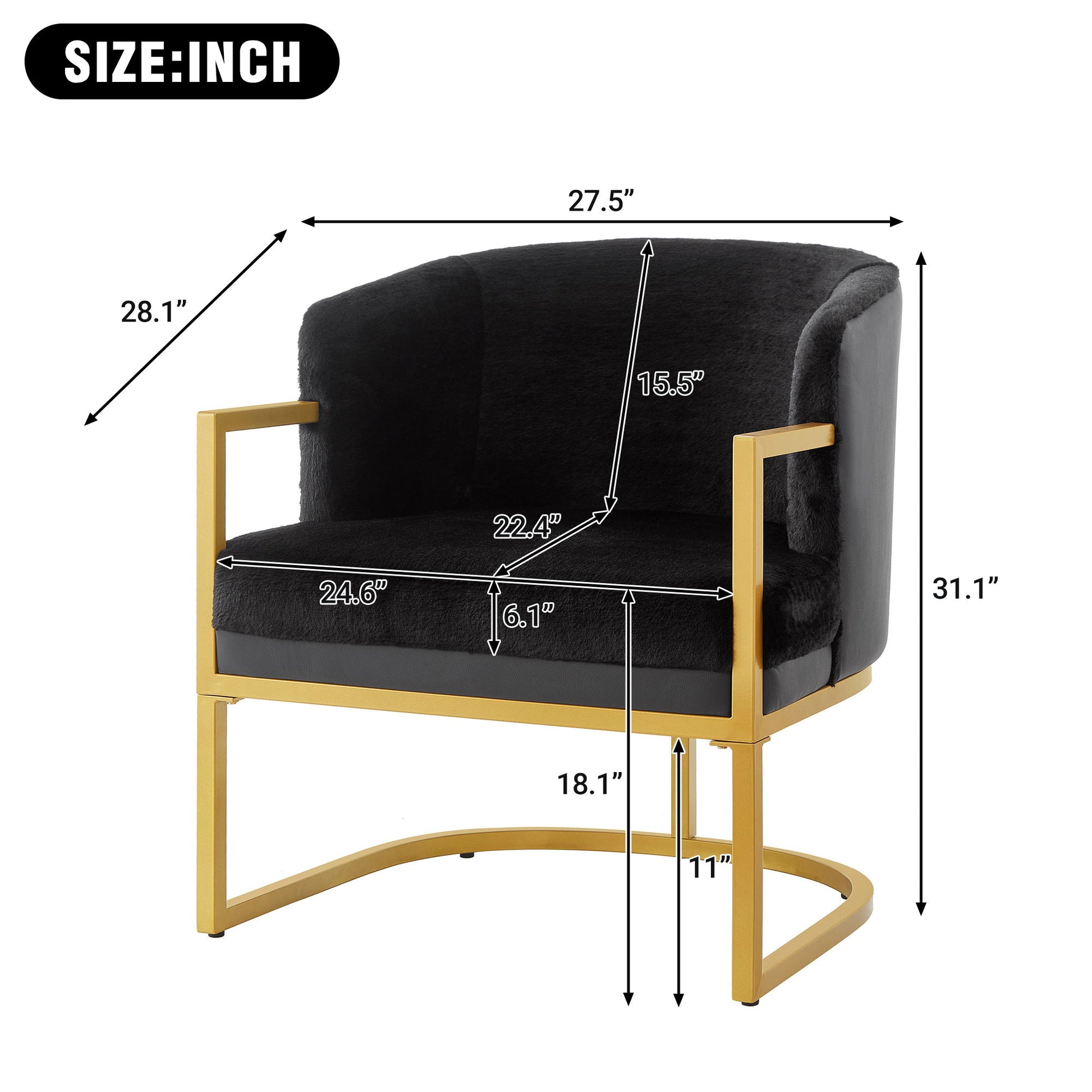 Upholstered Reading Accent Armchair For Living Room Noble House