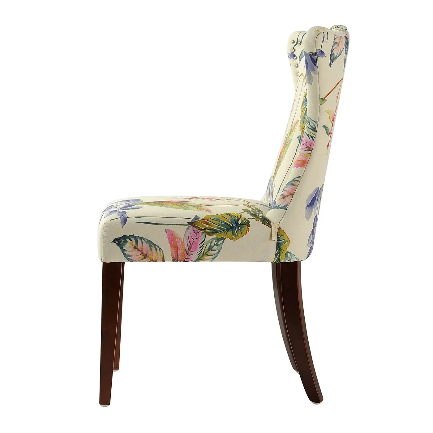 Paradise - Upholstered Accent Chair Printed On - Off-White Floral Jennifer Taylor Home
