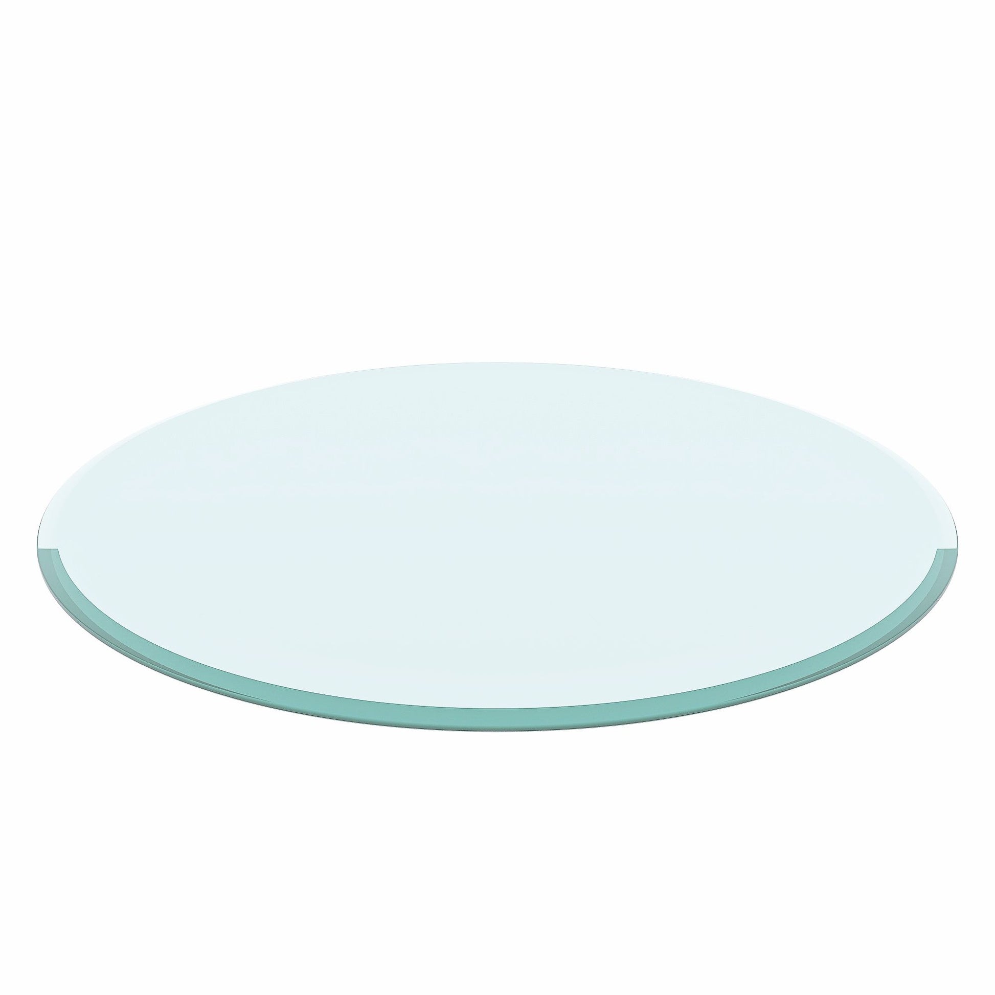 28" Round Tempered Glass Table Top Clear Glass Thick Beveled Polished Edge Home Essentials