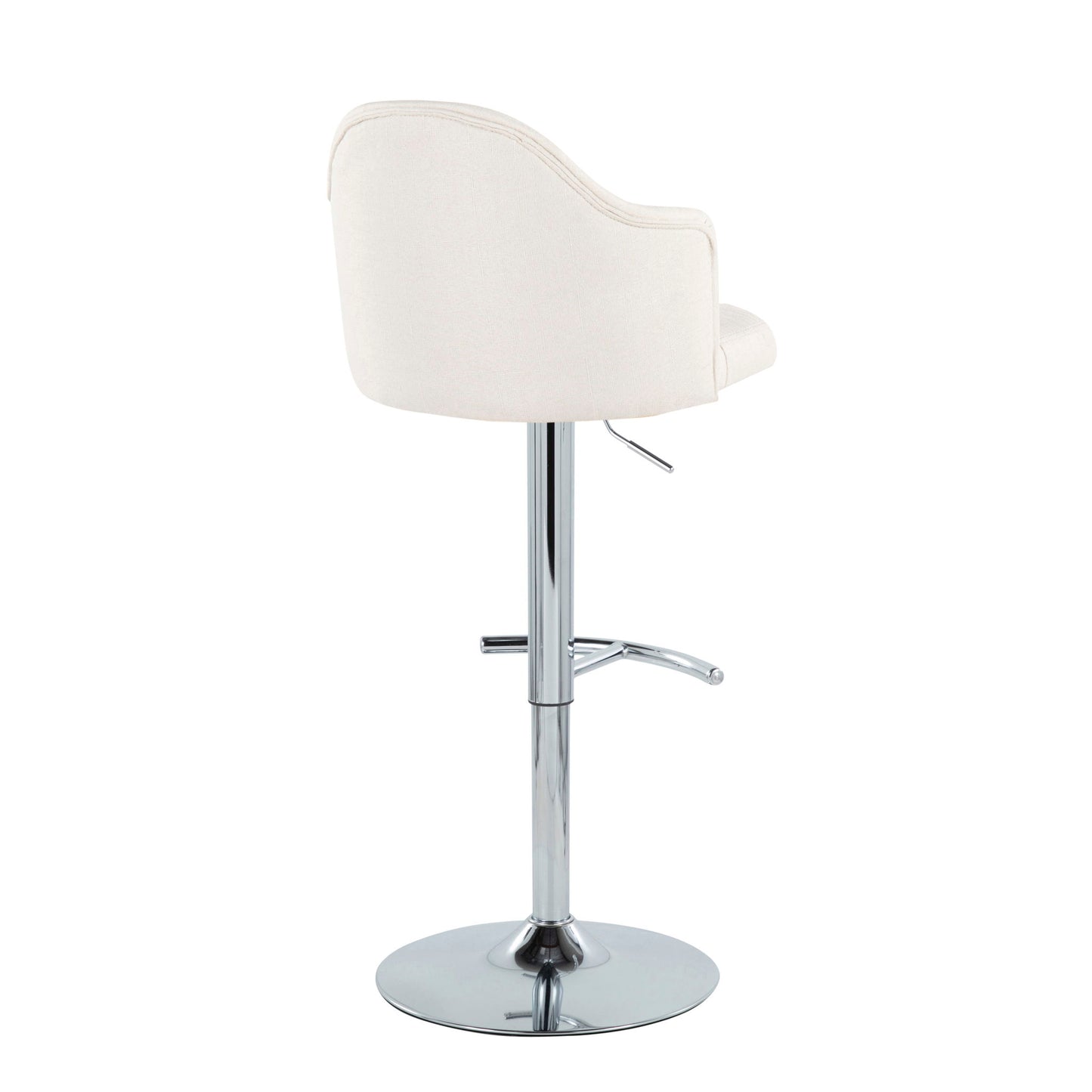 Ahoy - Contemporary Adjustable Barstool With Swivel With Rounded T Footrest (Set of 2) Lumi Source