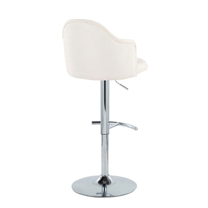 Ahoy - Contemporary Adjustable Barstool With Swivel With Rounded T Footrest (Set of 2) Lumi Source