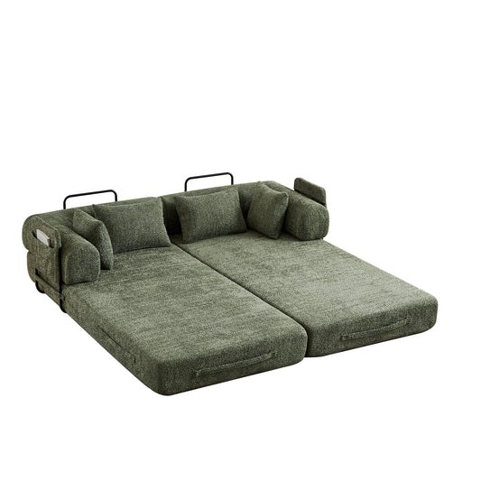 Convertible Sleeper Sofa Bed With Cylindrical Pillow Home Essentials