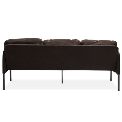 Modern L Shaped 3 Seater Sofa With Ottoman, Upholstered Couch For Small Spaces Home Essentials