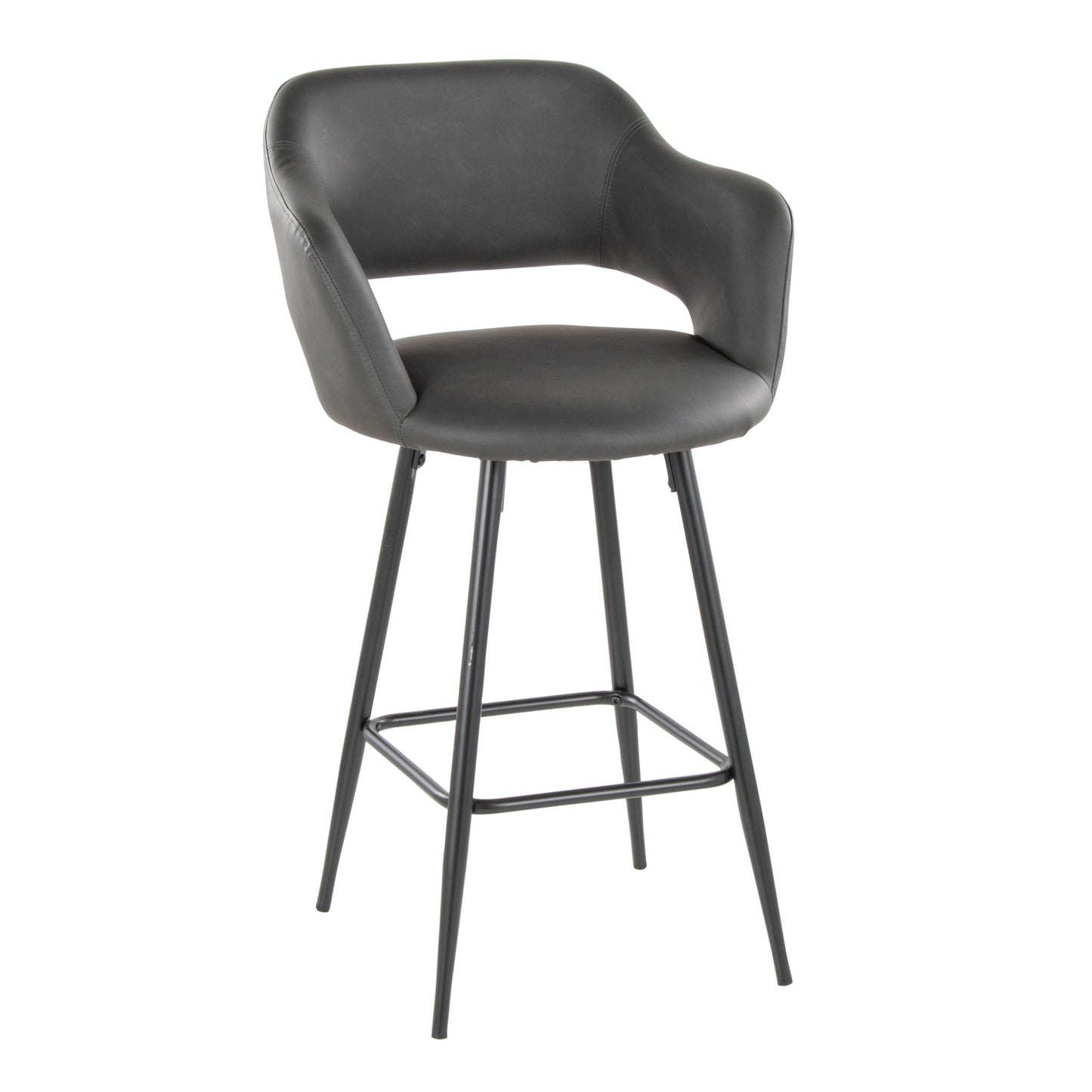 Margarite - Contemporary Fixed Height Counter Stool With Square Footrest (Set of 2) Lumi Source
