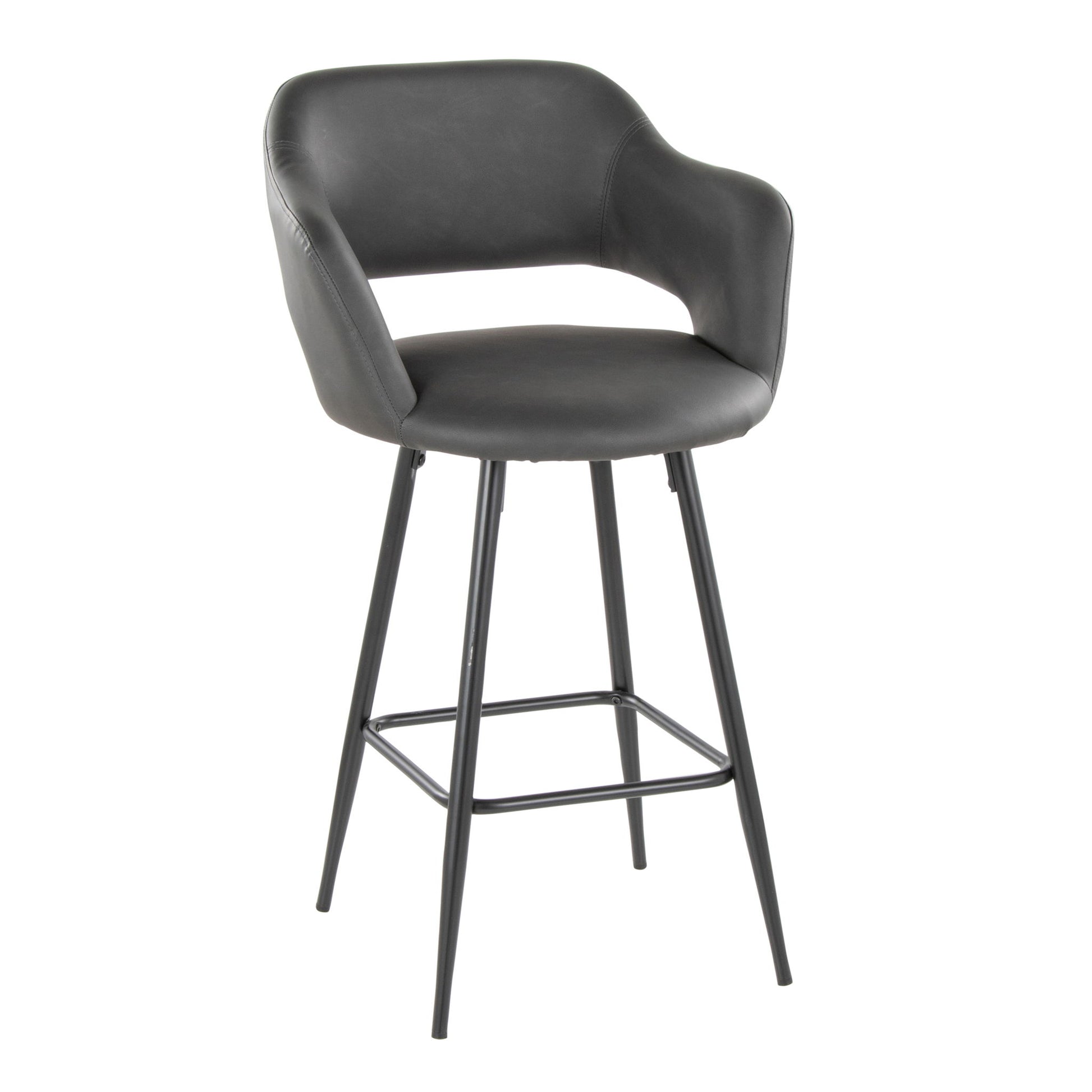 Margarite - Contemporary Fixed Height Counter Stool With Square Footrest (Set of 2) Lumi Source