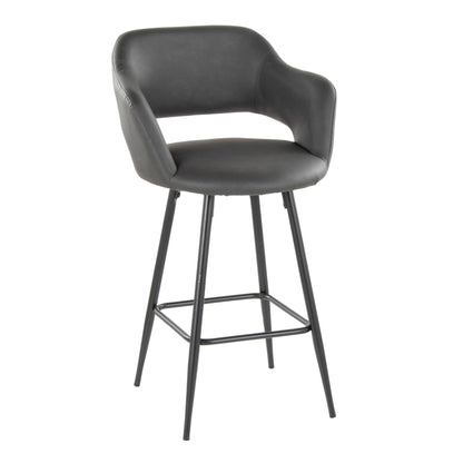 Margarite - Contemporary Fixed Height Counter Stool With Square Footrest (Set of 2) Lumi Source