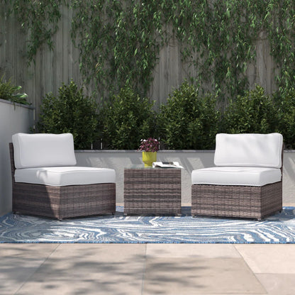 Modern Wicker Outdoor Seating Set With Cushions LSI Patio Furniture