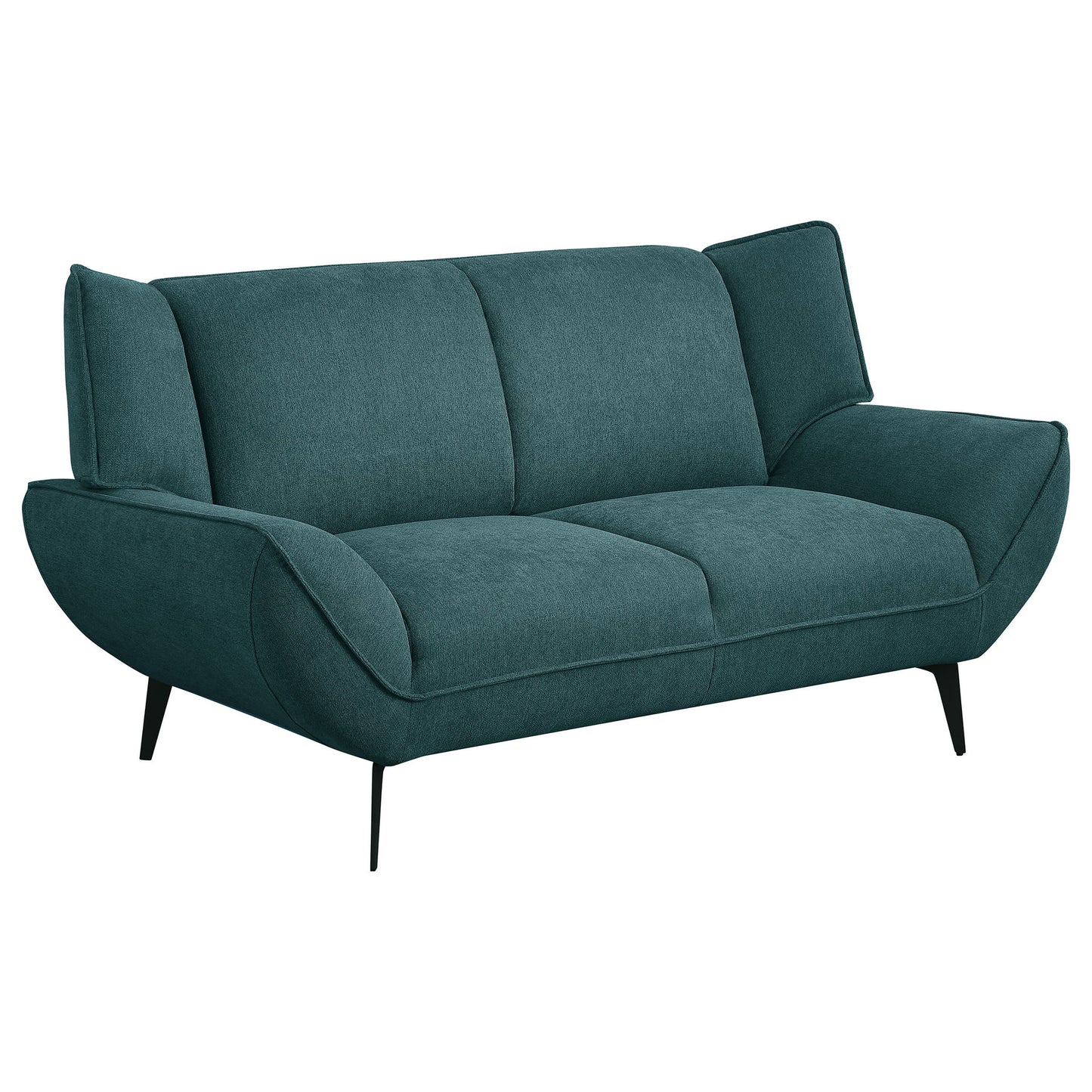 Logan - Flared Arm Loveseat Lounge Sofa - Teal Blue Furniture Max