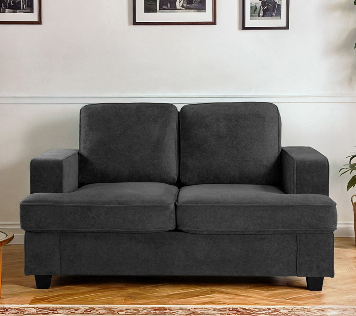 Modern Loveseat, Comfortable 2 Seater Couch With Deep Seating, Loose Back Cushions, Wide Arms US Pride