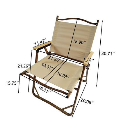 Comfy - Foldable And Portable Chair With Armrests, Indoor And Outdoor Universal (Set of 4) - Brown Home Essentials