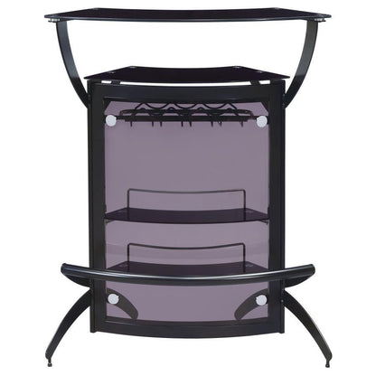 Dallas - 2-Shelf Curved Freestanding Home Bar Cabinet CoasterEssence