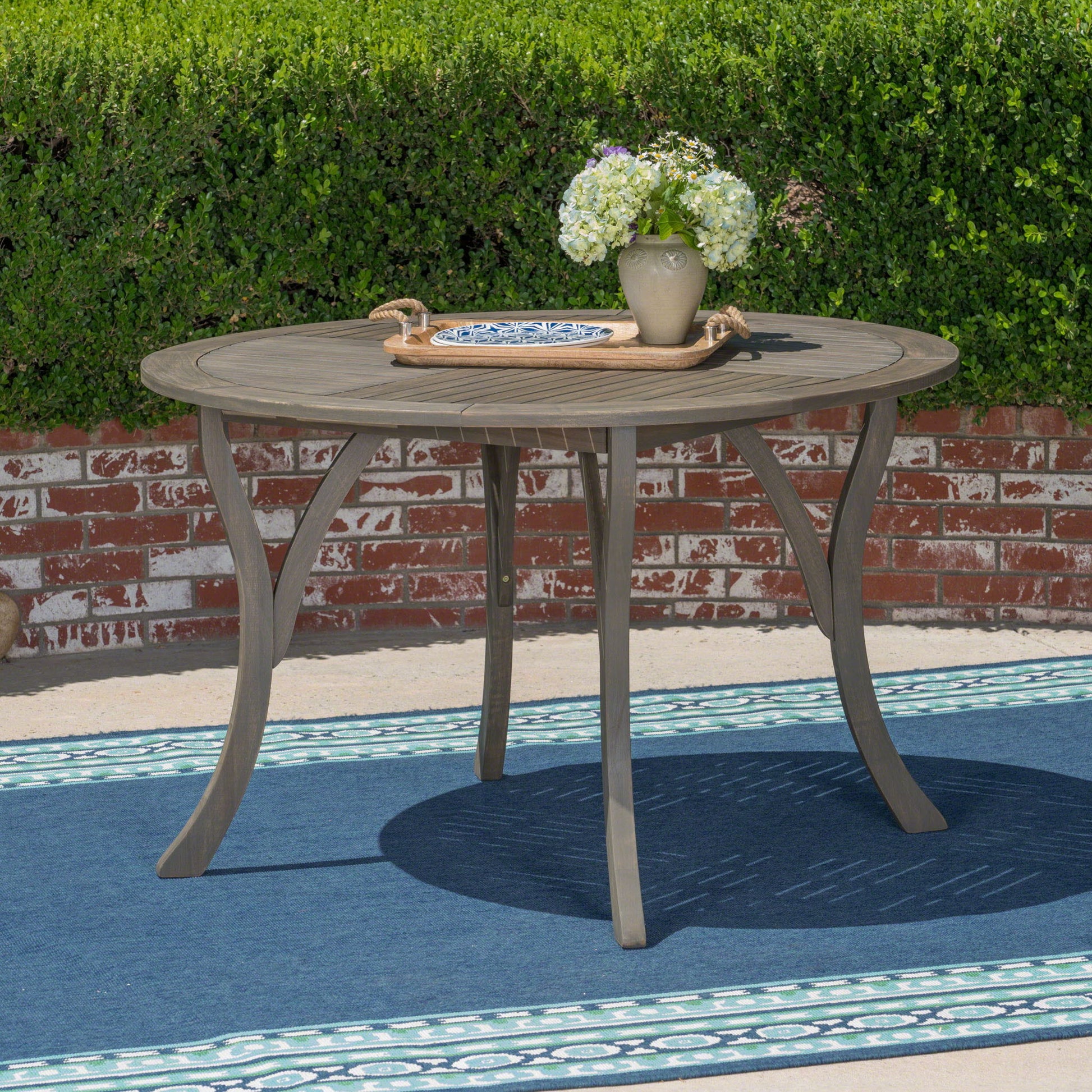Hermosa - Outdoor Acacia Wood Table Circular Design Noble House