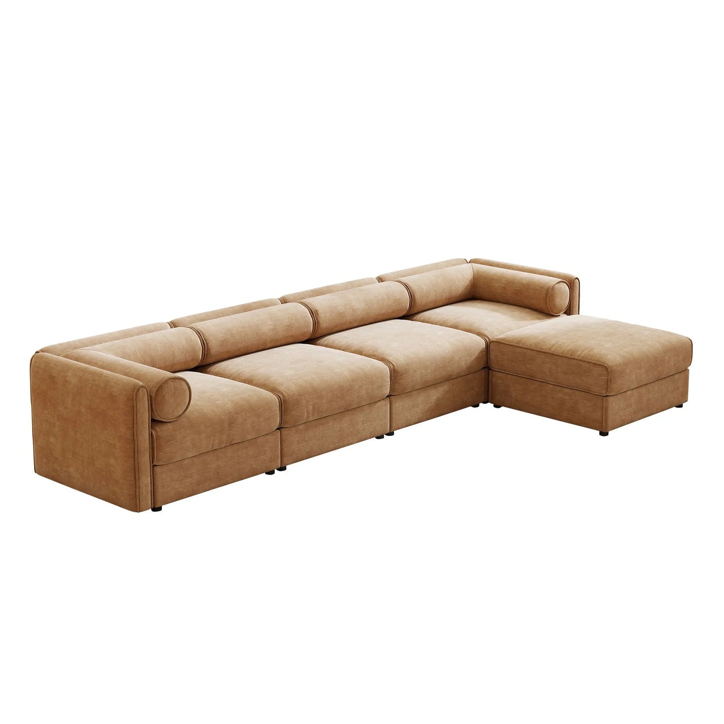 Contemporary Elegant White Chenille Sofa With Storage And Ottoman Home Essentials