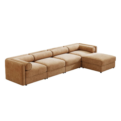 Contemporary Elegant White Chenille Sofa With Storage And Ottoman Home Essentials