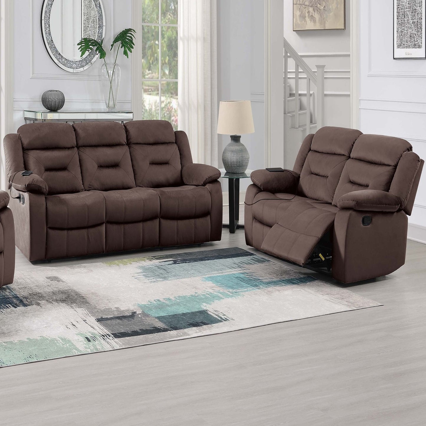 Contemporary Living Room Set With Pillow Arms And Headrest Support Home Essentials
