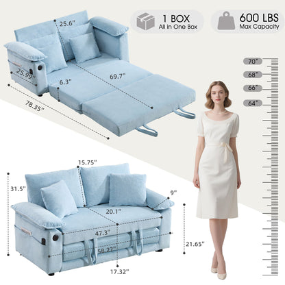 Upholstered Futon Convertible Floor Sofa Bed Home Essentials