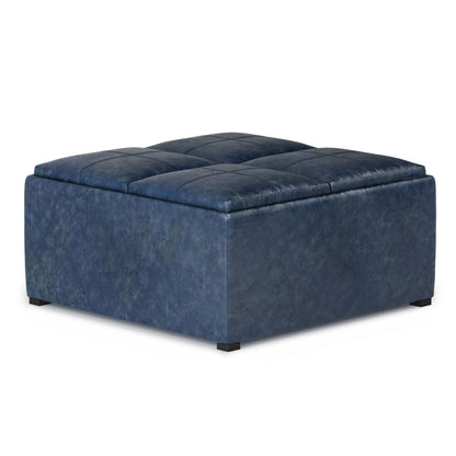 Avalon - Square Coffee Table, Storage Ottoman Simpli-Home