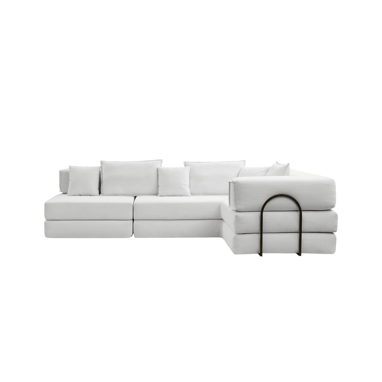 Modular L Shaped Floor Living Room Sofa Set With 6 Pillows Home Essentials