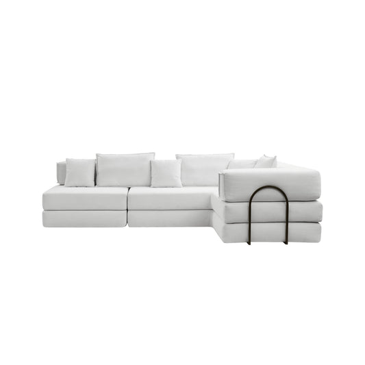 Modular L Shaped Floor Living Room Sofa Set With 6 Pillows Home Essentials