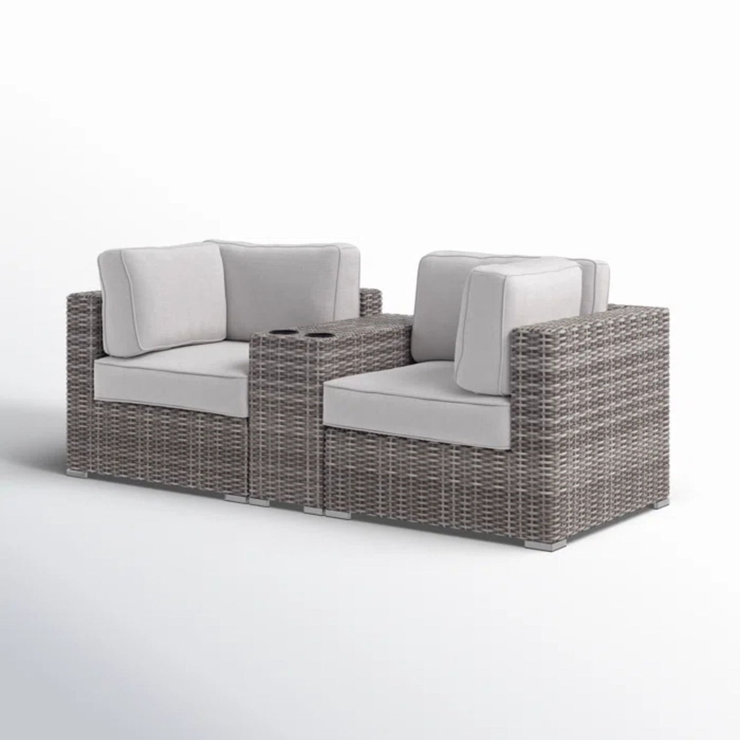 Handcrafted Outdoor Loveseat With Wicker Seating LSI Patio Furniture