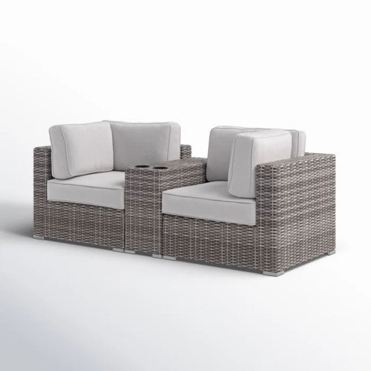 Handcrafted Outdoor Loveseat With Wicker Seating LSI Patio Furniture