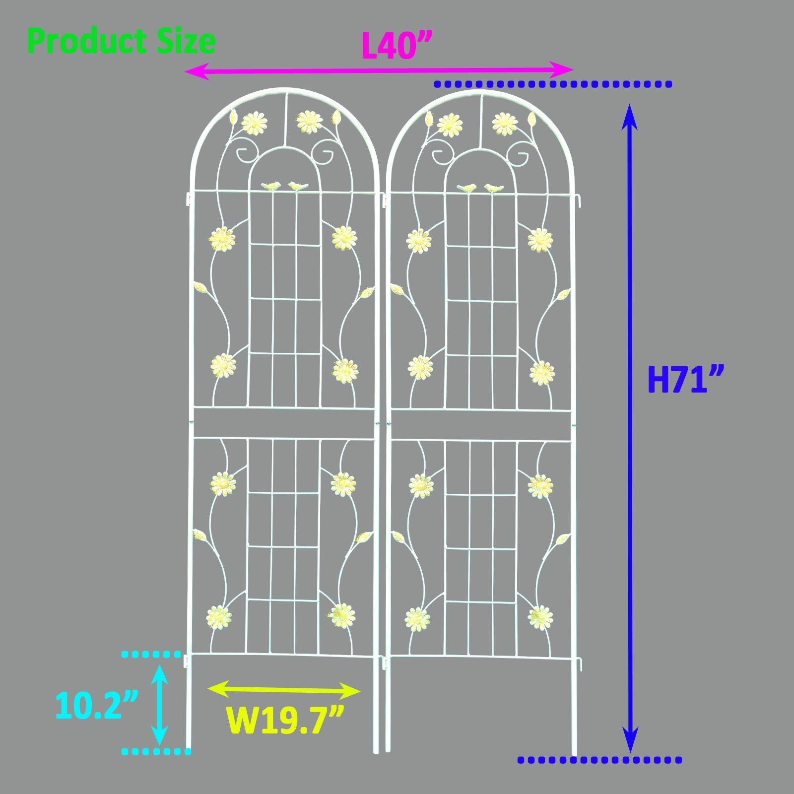 Metal Garden Trellis Rustproof Trellis For Climbing Plant Outdoor Flower Support Daily Nest