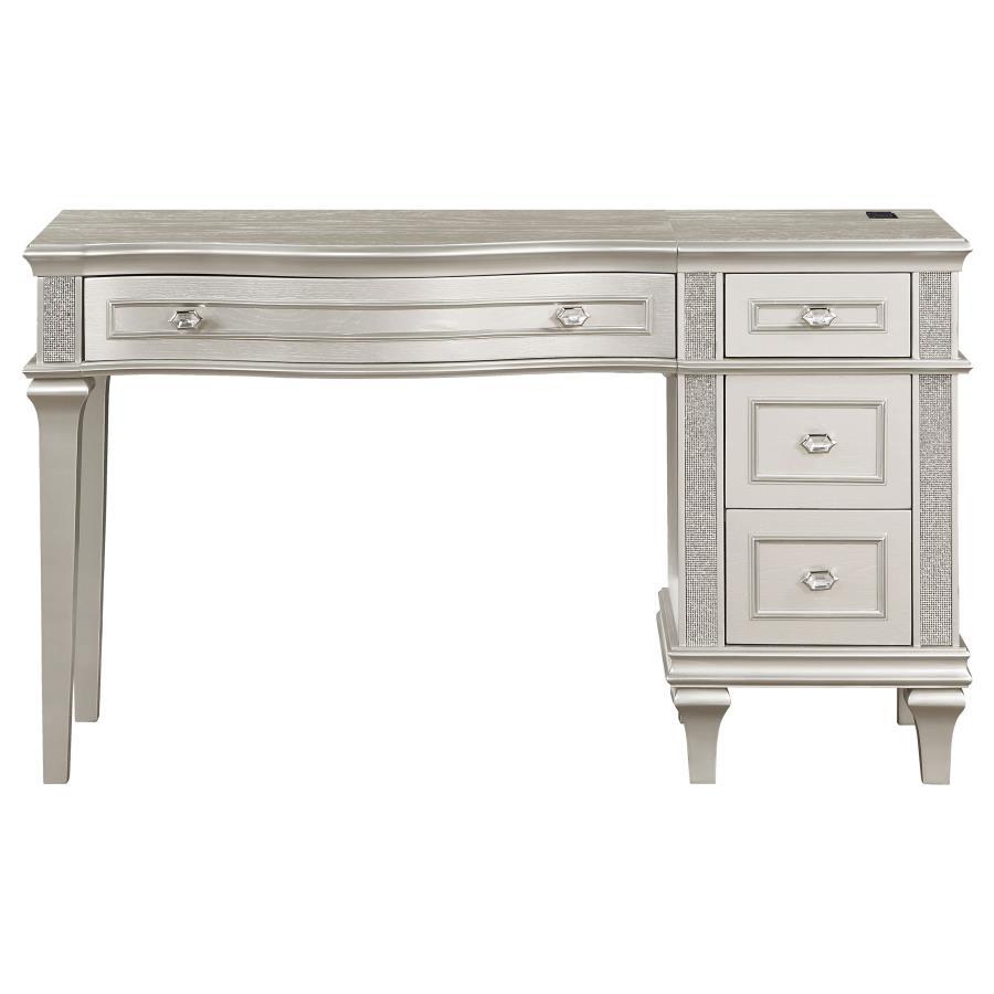 Evangeline - 4-Drawer Vanity Desk Makeup Table - Silver Oak Coaster Fine Furniture