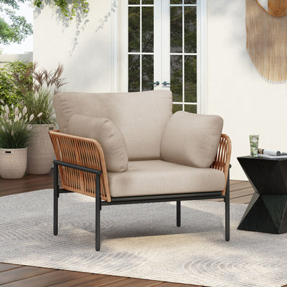 Rope Lounge Chair With Cushions For Modern Spaces Noble House