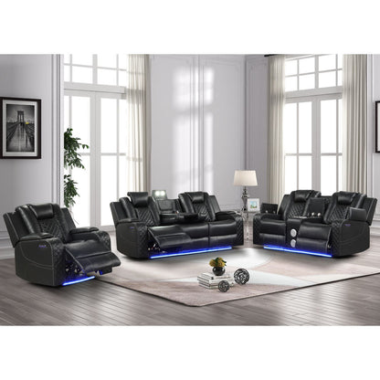 Benz - Power Recliner Set With LED Lighting And USB Charging Matrix Furniture Group