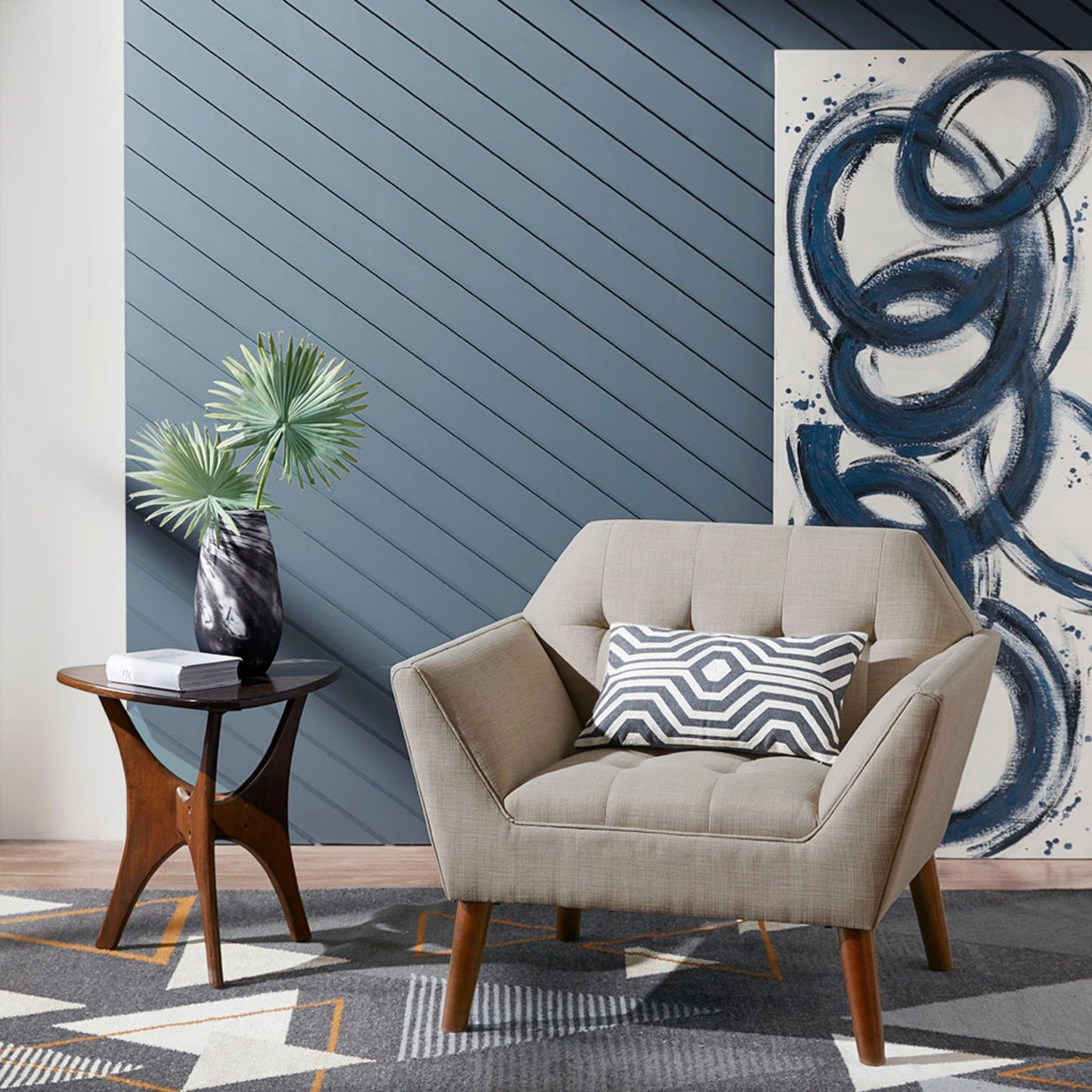 Modern Lounge Chair With Button Tufting JLA