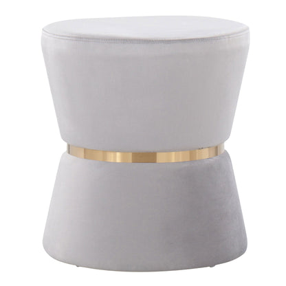 Gemma - Contemporary / Glam Ottoman - Silver / Gold Lumi Source