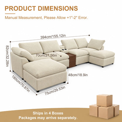 Modular Cloud Couch With Storage Console Home Essentials