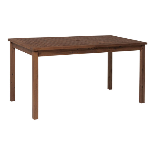 Contemporary Slat Top Acacia Wood Outdoor Dining Table