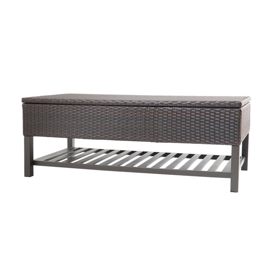 Regent - Storage Bench With Metal Rack - Brown Multi Noble House