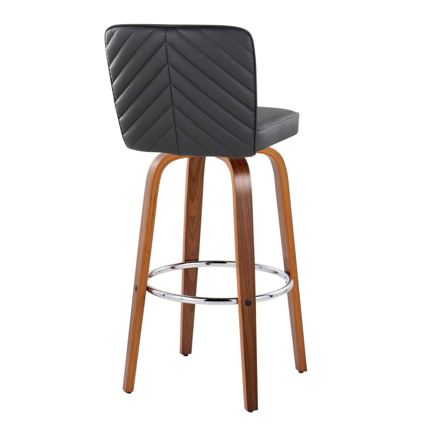 Henry - Contemporary Fixed Height Barstool With Swivel With Round Footrest (Set of 2) Lumi Source