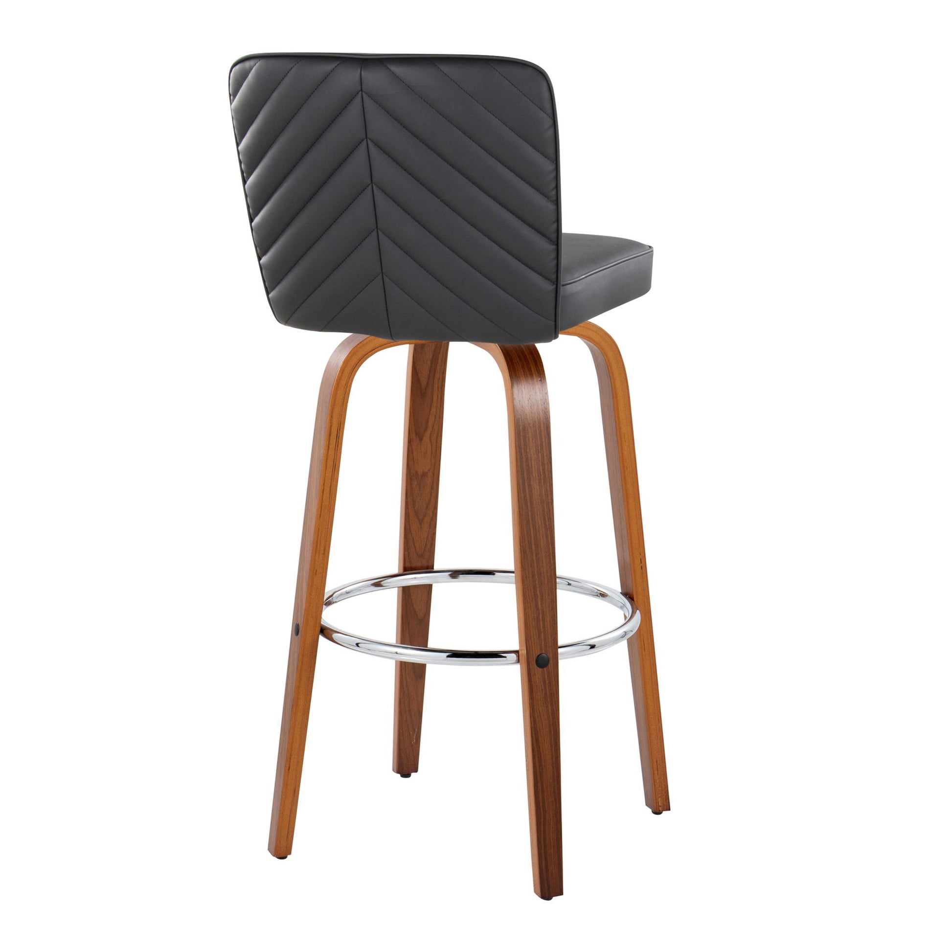 Henry - Contemporary Fixed Height Barstool With Swivel With Round Footrest (Set of 2) Lumi Source