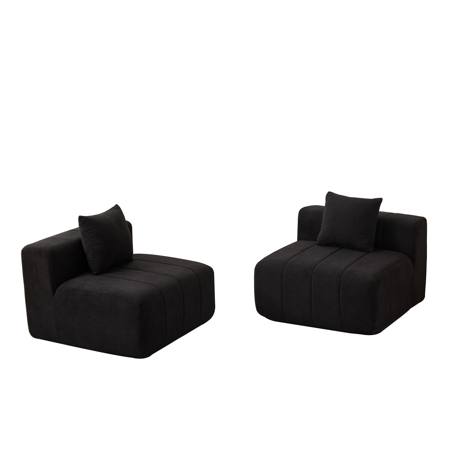 Modular Sectional Sofa With 2 Pillows, Symmetrical Design Home Essentials