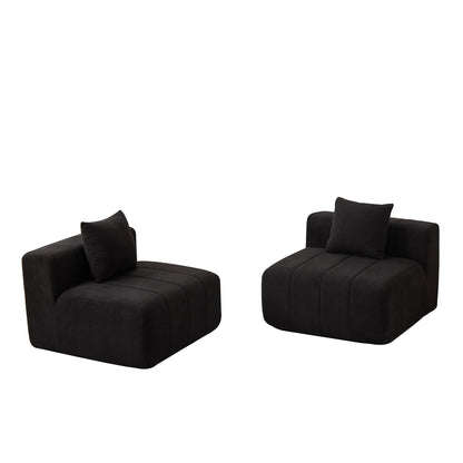 Modular Sectional Sofa With 2 Pillows, Symmetrical Design Home Essentials